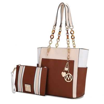 Mkf Collection By Mia K Rochelle Tote & Wristlet Set In Brown