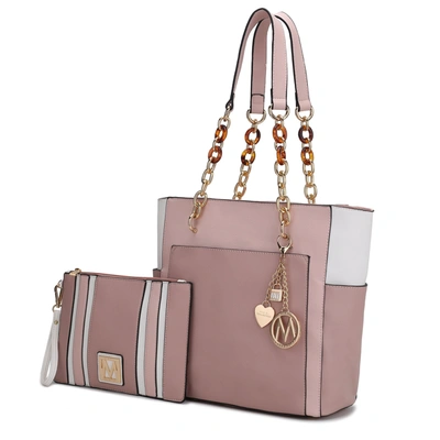 Mkf Collection By Mia K Rochelle Tote & Wristlet Set In Pink