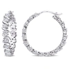 Mimi & Max 1 1/4ct Dew Created Moissanite Hoop Earrings In Sterling Silver In White