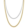 ADORNIA MEN'S WATER RESISTANT CURB CHAIN SET SILVER AND GOLD