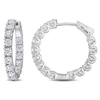 Mimi & Max 3ct Dew Created Moissanite Inside-outside Hinged Hoop Earrings In Sterling Silver In White