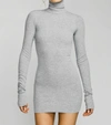 ÉTERNE LONG SLEEVE TURTLENECK DRESS IN HEATHER GREY