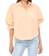 Pistola Sloane Colorblock High-low Stretch Cotton Shirt In Pink