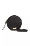 Pompei Donatella Black Leather Crossbody Bag In Black
