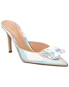 Gianvito Rossi Jaipur 85 Leather Mule In Silver