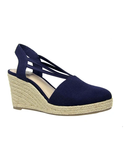 Impo Taedra Womens Casual Ankle Strap Espadrille Heels In Blue