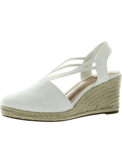 Impo Taedra Womens Casual Ankle Strap Espadrille Heels In White
