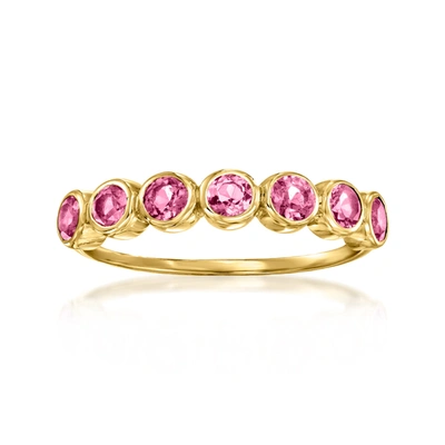 Rs Pure By Ross-simons Bezel-set Pink Tourmaline Ring In 14kt Yellow Gold