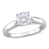Mimi & Max 1ct Dew Created Moissanite Solitaire Engagement Ring In Sterling Silver In White