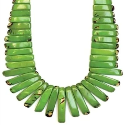 Tagua Jewelry Amazon Necklace In Lime In Green