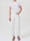 Agolde 90s Crop Mid Rise Loose Straight Jean In Element In White
