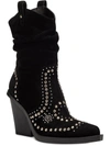JESSICA SIMPSON LARNA WOMENS SUEDE STUDDED COWBOY, WESTERN BOOTS