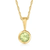 RS PURE ROSS-SIMONS PERIDOT PENDANT NECKLACE IN 14KT YELLOW GOLD. 16 INCHES