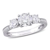 Mimi & Max 1 3/8ct Dew Created Moissanite 3-stone Engagement Ring In 10k White Gold In White