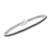 Ross-simons Black And White Diamond Tennis Bracelet In Sterling Silver In Multi