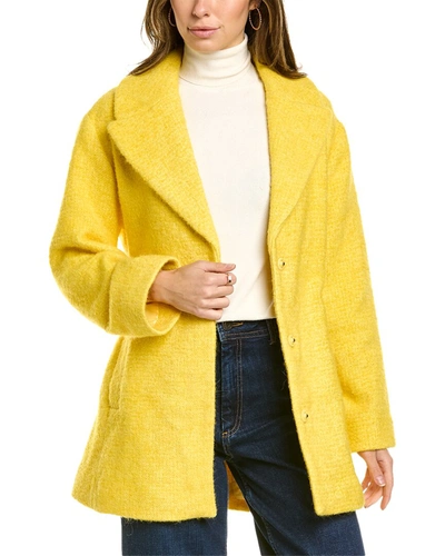Boden Brushed Belted Wool & Alpaca-blend Coat In Yellow