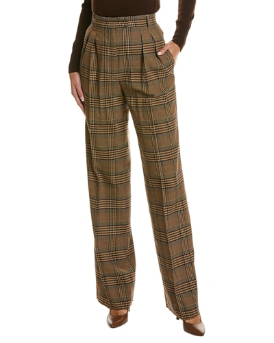 Max Mara Studio Gabarra Wool Trouser In Brown