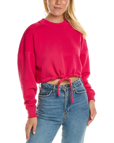 Rebecca Taylor Cropped Terry Sweatshirt In Pink