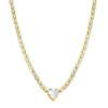 Adornia Water Resistant Crystal Heart Tennis Chain Necklace Gold In Yellow