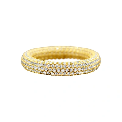 Adornia Crystal Eternity Rounded Band Ring Gold