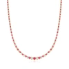Ross-simons Ruby And Diamond Tennis Necklace In 18kt Gold Over Sterling In Red