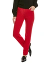 Pink Tartan Ankle Zip Pant In Red