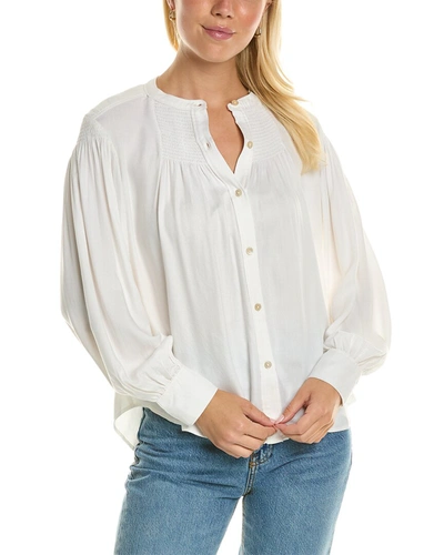 Rebecca Taylor Twill Blouse In White