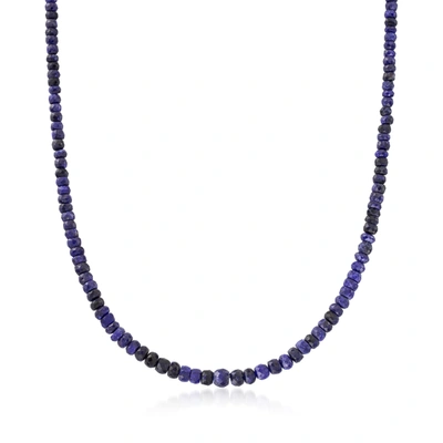 ROSS-SIMONS SAPPHIRE BEAD NECKLACE WITH STERLING SILVER