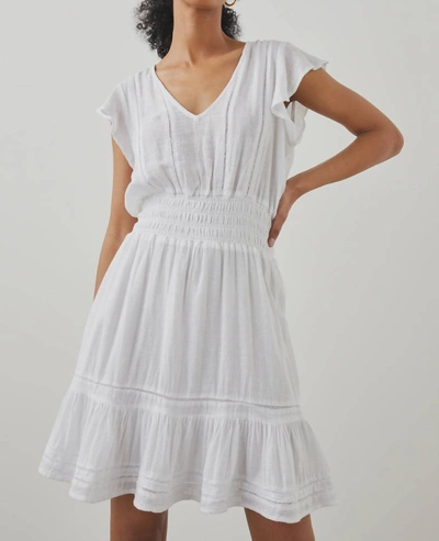 Rails Tara Smocked Crochet Inset Dress In White