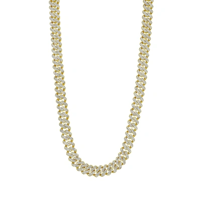 Adornia Men's 22" 10mm Cuban Edge Chain With Cz Gold In Yellow