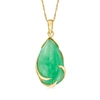 Ross-simons Jade Pendant In 14kt Yellow Gold In Green