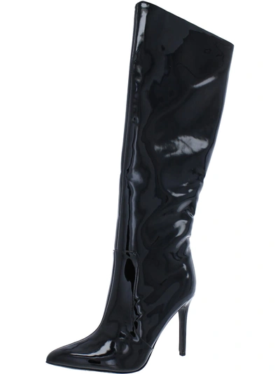 Nine West Blocky 02 Womens Suede Pull-on Knee-high Boots In Black