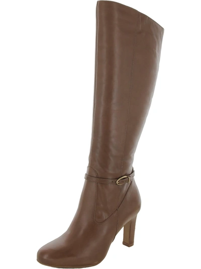 Naturalizer Henny Womens Leather Tall Knee-high Boots In Brown