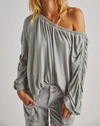 Free People Serenade One Shoulder Long Sleeve T-shirt In Multi