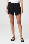 PAIGE ASHER SHORT WITH UNEVEN HEM DECONSTRUCTED IN FADE TO BLACK