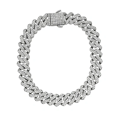 Adornia Men's 10mm Cuban Edge Chain With Cz Silver