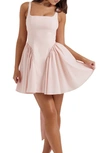 House Of Cb Womens Soft Peach Florianne Bow-embellished Cotton And Lyocell Mini Dress In Soft Peach