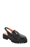 Andre Assous Women's Rita Almond Toe Patent Slingback Loafers In Black Patent