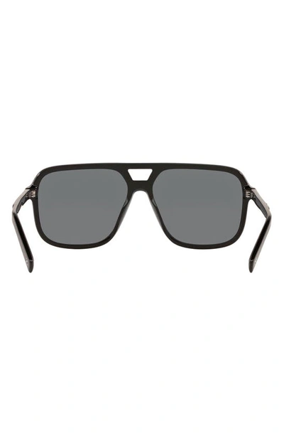 Dolce & Gabbana 61mm Polarized Square Sunglasses In Black/ Dark Grey