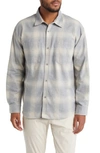 Frame Plaid Flannel Shirt Grey/oatmeal Plaid 100% Cotton