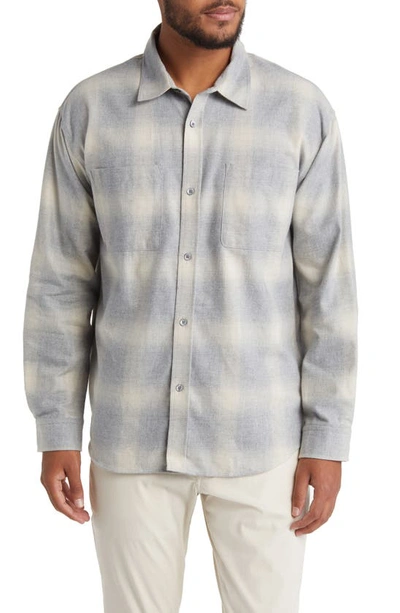 Frame Men's Plaid Flannel Button-down Shirt In Grey Oatmeal Plaid