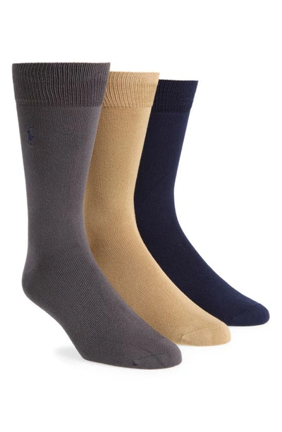 Polo Ralph Lauren Assorted 3-pack Supersoft Socks In Khaki