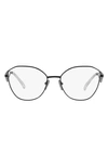 Prada 55mm Round Optical Glasses In Black