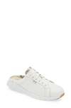 Naot Radon Sneaker Mule In White/ Silver Threads