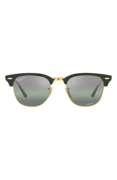 Ray Ban Clubmaster 51mm Polarized Square Sunglasses In Green