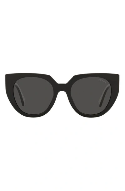 Prada 53mm Cat Eye Sunglasses In Black