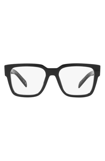 Prada 54mm Square Optical Glasses In Black