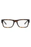 Prada 54mm Rectangular Optical Glasses In Havana