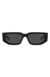 Prada 55mm Rectangular Sunglasses In Black
