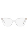 Prada 52mm Butterfly Optical Glasses In Crystal
